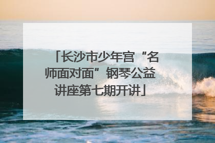 长沙市少年宫“名师面对面”钢琴公益讲座第七期开讲